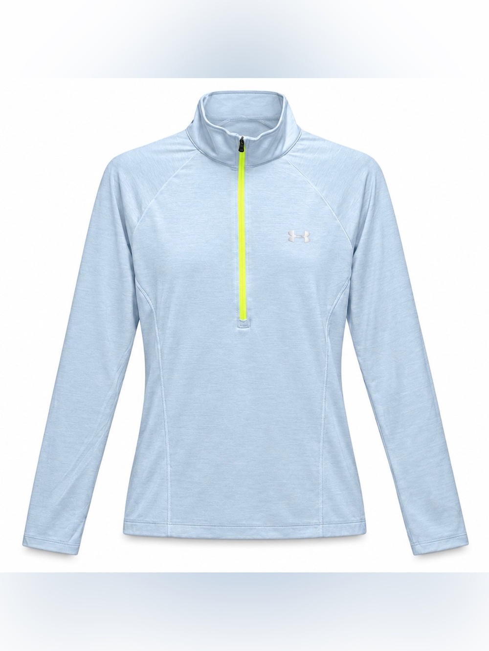 Under Armour Women’s M HeatGear Loose 1/4 Zip Pullover Light Blue Neon